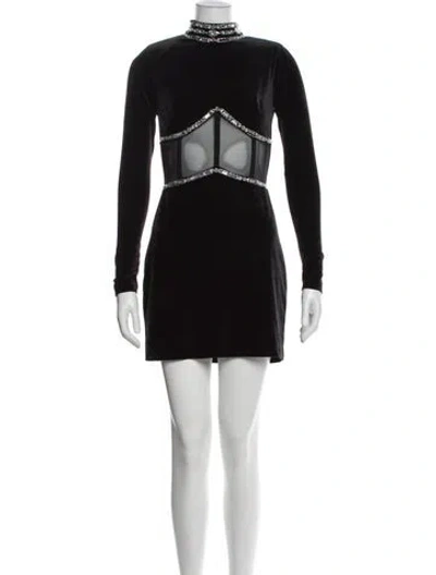 Pre-owned Patbo Mock Neck Mini Dress W/ Tags In Black