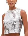 Patbo Moonlight Sequinned Top In Silver