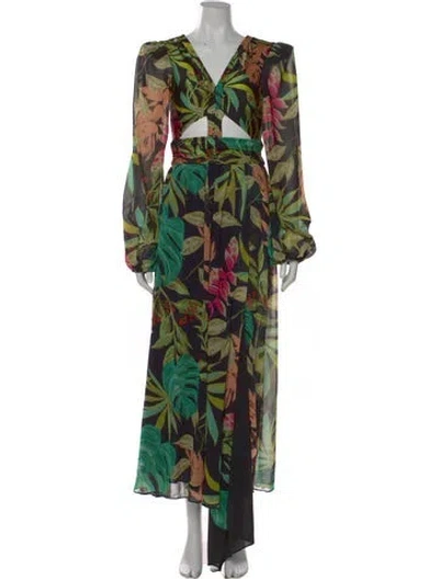 Pre-owned Patbo Nylon Long Dress In Green