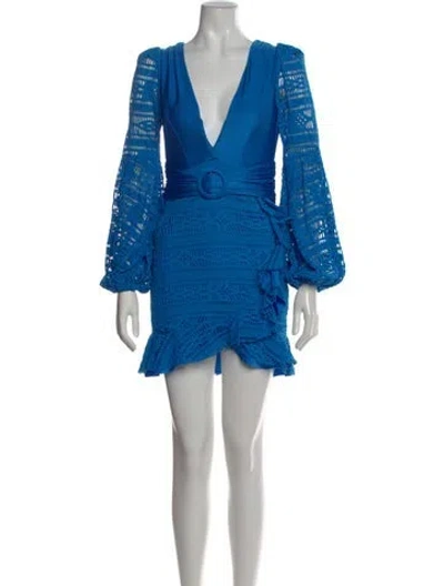 Pre-owned Patbo Nylon Mini Dress In Blue