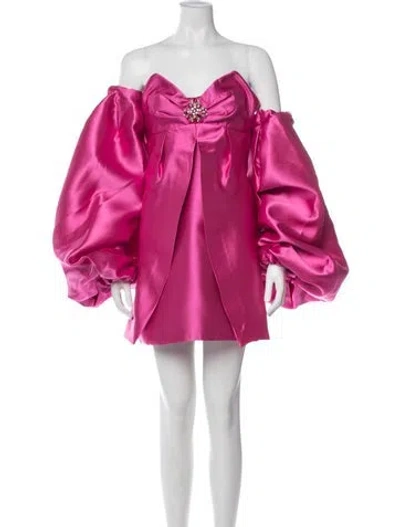 Pre-owned Patbo Off-the-shoulder Mini Dress In Pink
