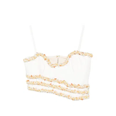 Patbo Jade Embellished Crop Top In Neutral