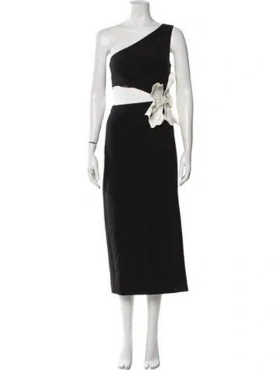 Pre-owned Patbo One-shoulder Long Dress In Black