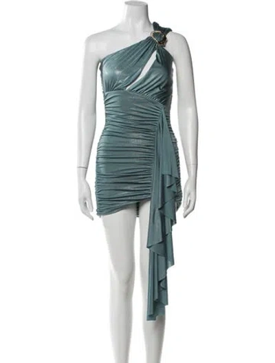 Pre-owned Patbo One-shoulder Long Dress In Blue
