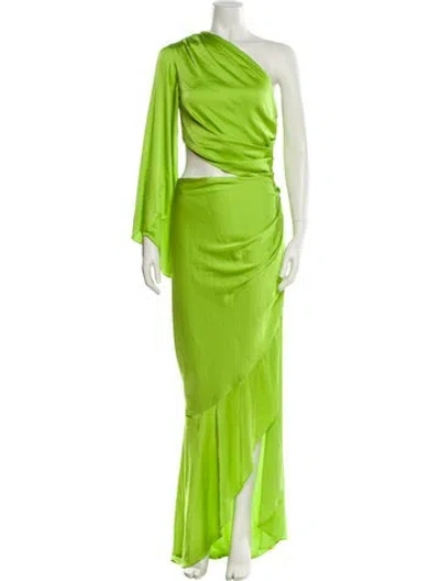 Pre-owned Patbo One-shoulder Long Dress In Green