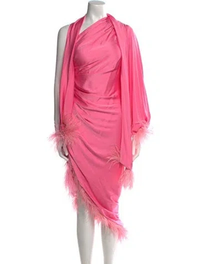 Pre-owned Patbo One-shoulder Long Dress In Pink