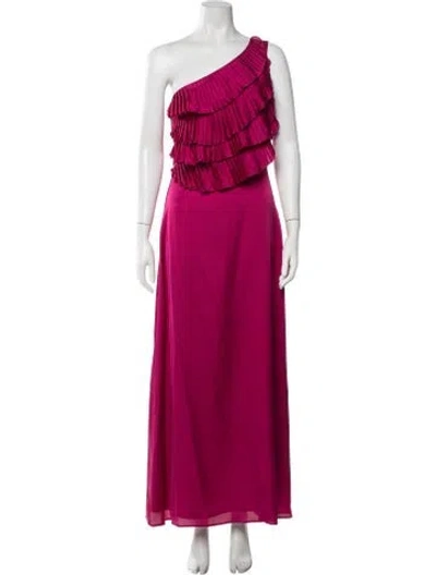 Pre-owned Patbo One-shoulder Long Dress In Pink
