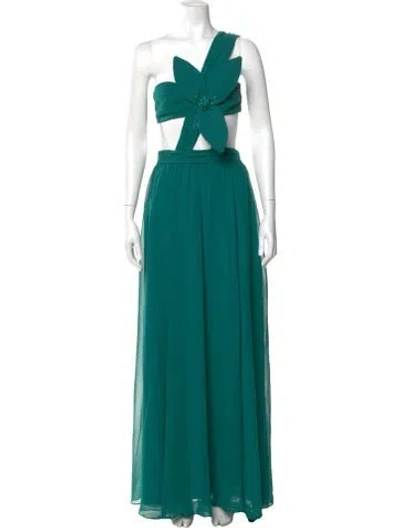 Pre-owned Patbo One-shoulder Long Dress W/ Tags In Green