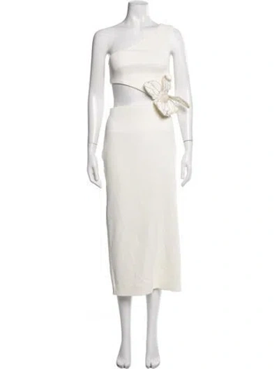 Pre-owned Patbo One-shoulder Long Dress In White