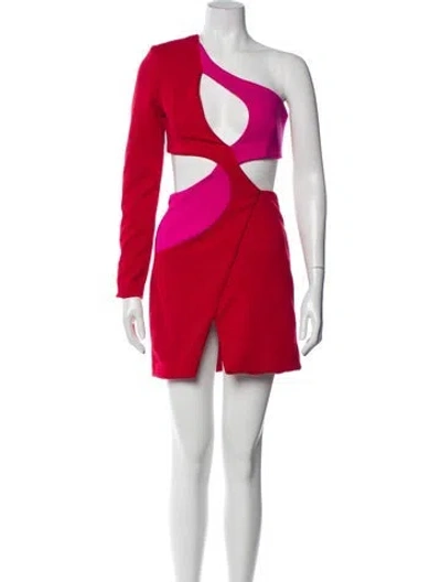Pre-owned Patbo One-shoulder Mini Dress In Red