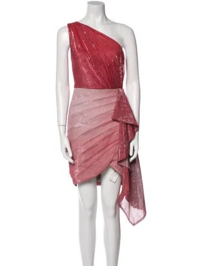 Pre-owned Patbo One-shoulder Mini Dress W/ Tags In Red