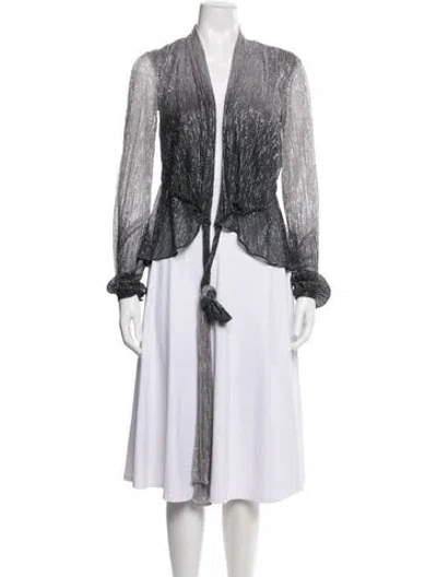 Pre-owned Patbo Open Front Long Sleeve Top In Multi