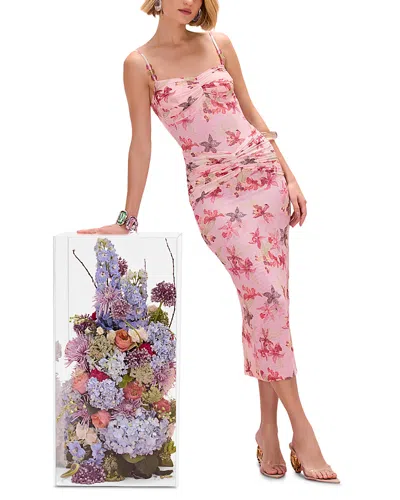 Patbo Orchid Bloom Midi Dress In Pink