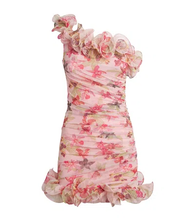 Patbo Orchid Bloom Mini Dress In Pink
