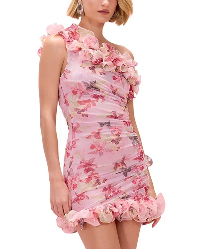 Patbo Orchid Bloom One Shoulder Dress In Pink