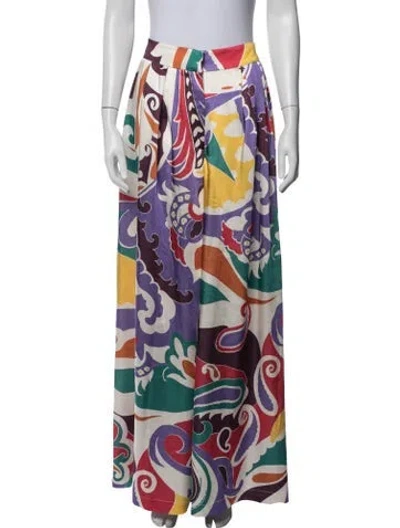 Pre-owned Patbo Paisley Print Wide Leg Pants In Purple