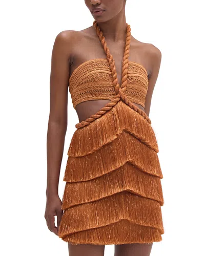 Patbo Pampas Mini Dress In Bronze