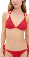Patbo Papillon Jacquard Bikini Top Red In Red