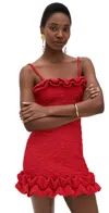 Patbo Papillon Jacquard Flutter Mini Dress In Red