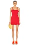Patbo Papillon Jacquard Flutter Mini Dress In Red