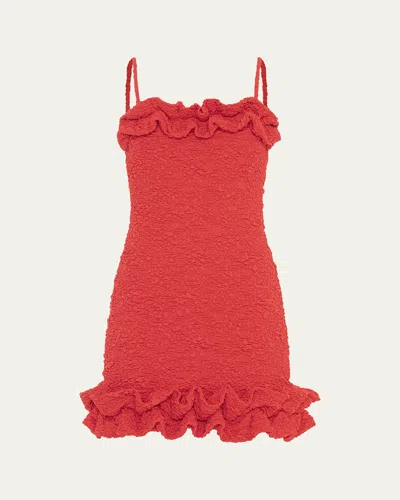 PATBO PAPILLON JACQUARD FLUTTER MINI DRESS