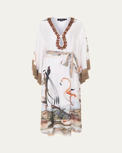 Patbo Paradise Land Maxi Caftan In Off White