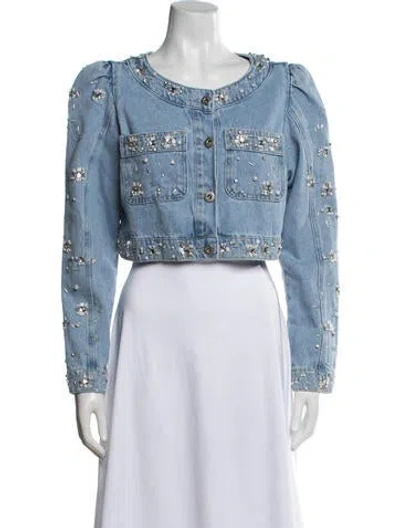 Pre-owned Patbo Patterned Denim Jacket In Blue