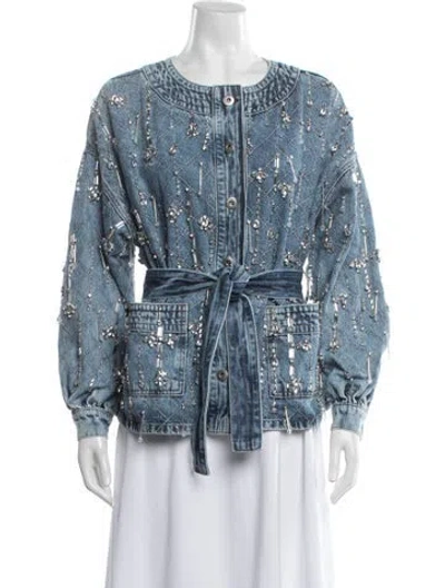 Pre-owned Patbo Patterned Denim Jacket In Blue