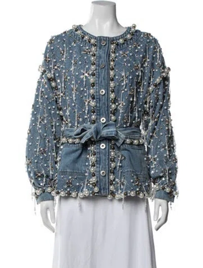 Pre-owned Patbo Patterned Denim Jacket In Blue