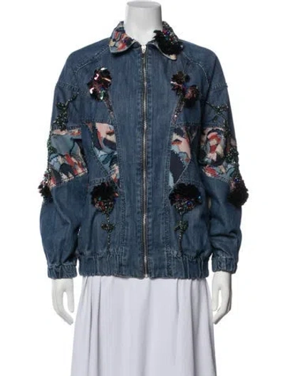 Pre-owned Patbo Patterned Denim Jacket In Blue