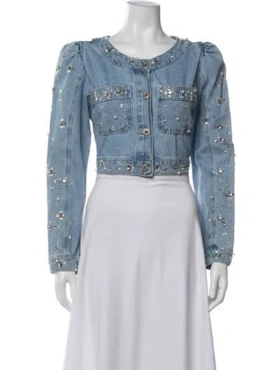 Pre-owned Patbo Patterned Denim Jacket W/ Tags In Blue