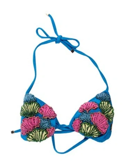 Pre-owned Patbo Patterned Embroidered Accent Top In Blue