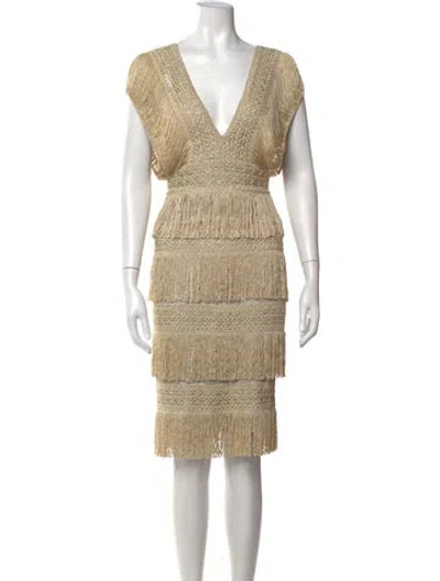 Pre-owned Patbo Patterned Knee-length Dress In Neutrals