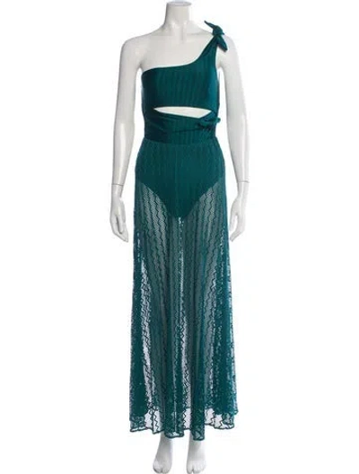 Pre-owned Patbo Patterned Long Dress In Blue