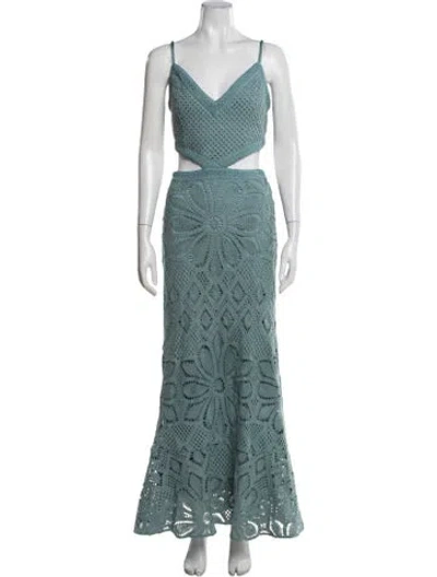 Pre-owned Patbo Patterned Long Dress In Multi