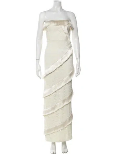 Pre-owned Patbo Patterned Long Dress In Neutrals