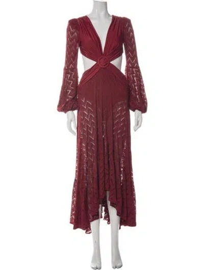 Pre-owned Patbo Patterned Long Dress In Red