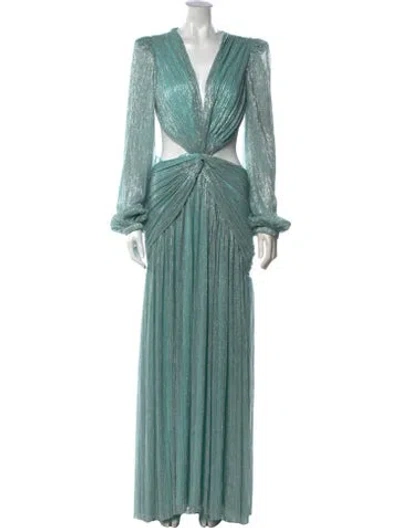 Pre-owned Patbo Patterned Long Dress W/ Tags In Blue/metallic