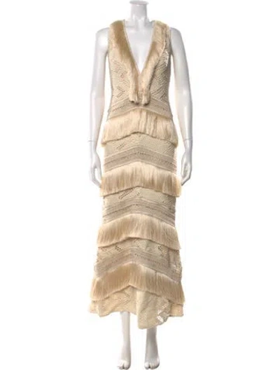 Pre-owned Patbo Patterned Long Dress W/ Tags In Neutrals