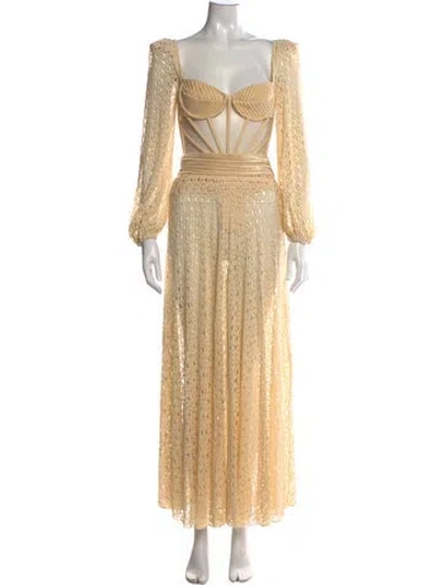 Pre-owned Patbo Patterned Long Dress W/ Tags In Neutrals