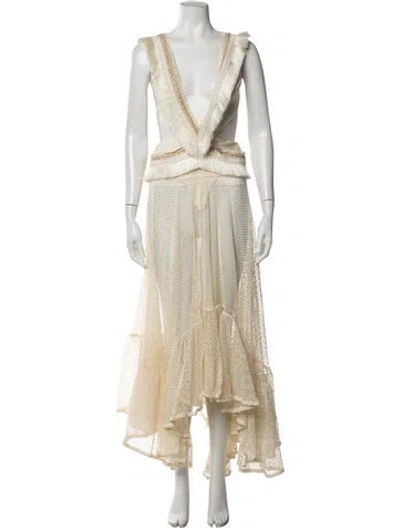 Pre-owned Patbo Patterned Long Dress W/ Tags In Neutrals