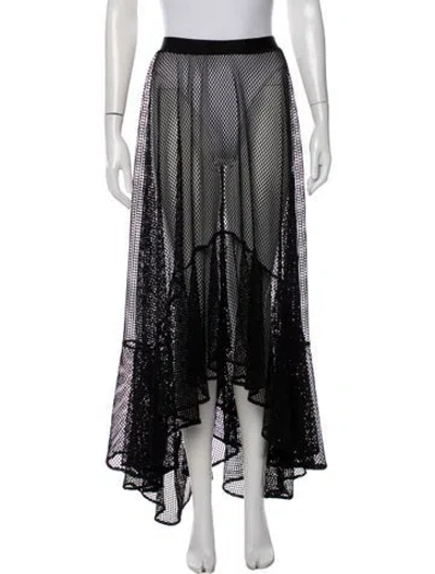 Pre-owned Patbo Patterned Long Skirt In Black
