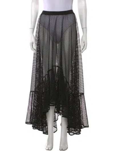 Pre-owned Patbo Patterned Long Skirt In Black