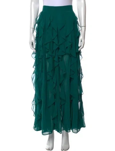 Pre-owned Patbo Patterned Long Skirt In Green