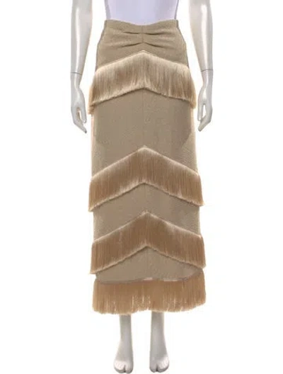 Pre-owned Patbo Patterned Long Skirt In Neutrals