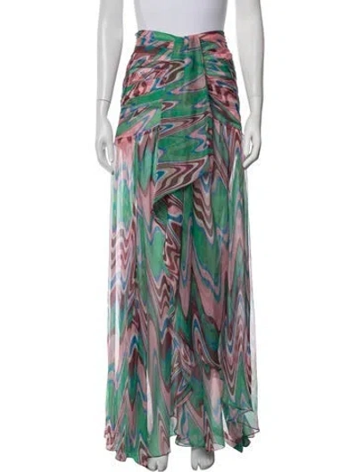 Pre-owned Patbo Patterned Long Skirt In Pink