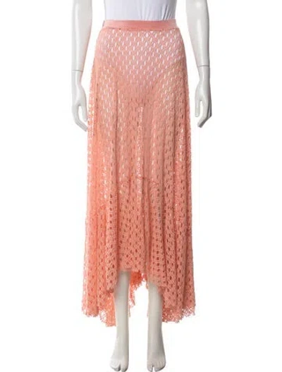 Pre-owned Patbo Patterned Long Skirt In Pink