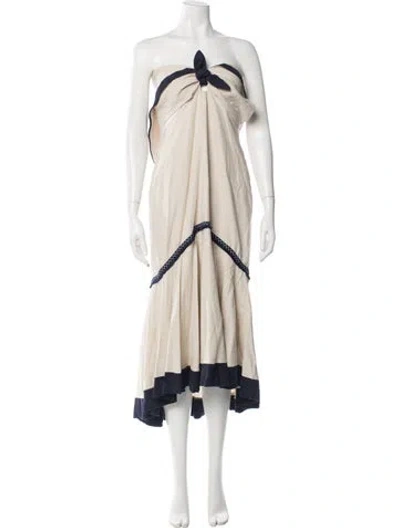Pre-owned Patbo Patterned Midi Length Dress In Neutral