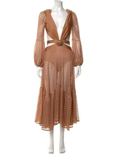 Pre-owned Patbo Patterned Midi Length Dress In Neutral