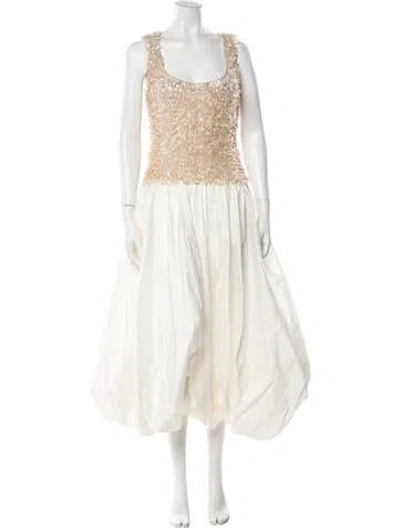 Pre-owned Patbo Patterned Midi Length Dress In Neutrals